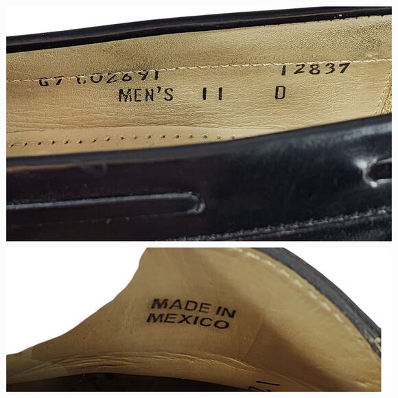 Cole Haan Loafers sz 11D Men Kiltie Fringe Tassels Black Leather Slip On Moc Toe - Picture 12 of 12